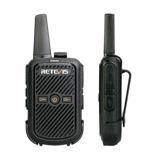 Krótkofalówka mini walkie talkie Retevis RT15 widok z przodu.