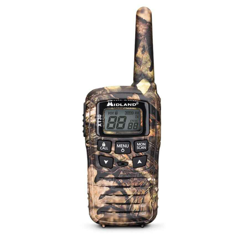 Krótkofalówka walkie-talkie Midland XT30 Kamuflage widok z przodu.