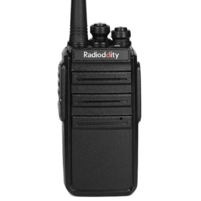 Krótkofalówka walkie talkie Radioddity GA-2S czarny widok z tyłu.