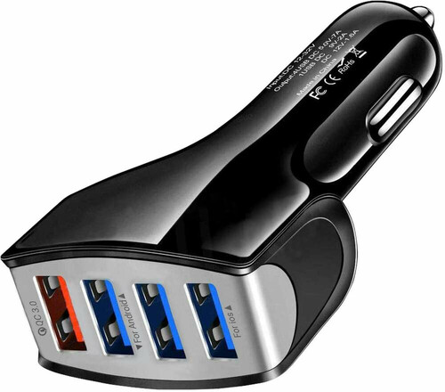 Ładowarka samochodowa ULTRICS 4-porty 35W 7A Quick Charge 3.0 widok z przodu