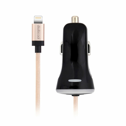 Ładowarka samochodowa USB Quick Charging 2.4A Apple iPhone iPad widok z przodu