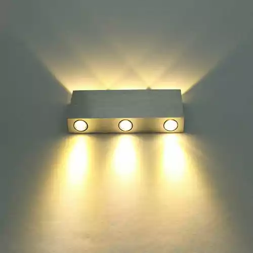Lampa 6 LED 18W nowoczesna aluminiowa widok z przodu