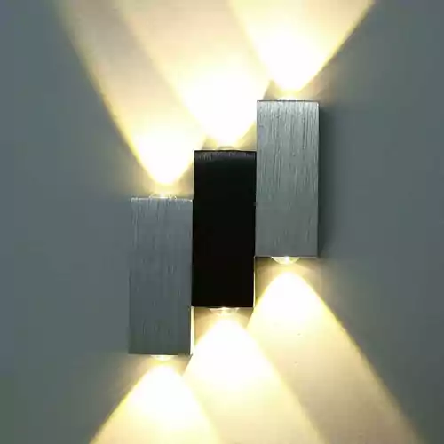 Lampa 6 LED 6W nowoczesna aluminiowa widok z przodu