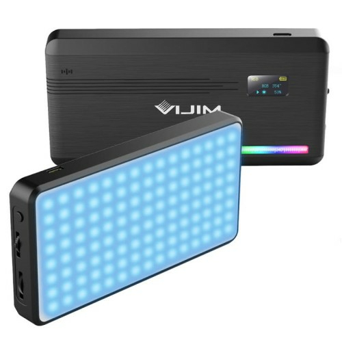Lampa diodowa LED ULANZI Vijim VL196 2500-9000K + RGB widok z przodu.