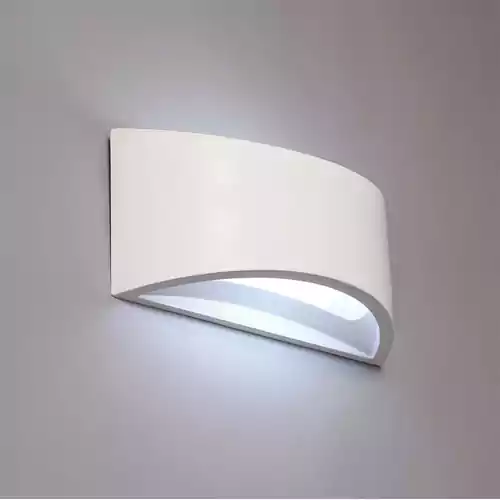 Lampa ścienna kinkiet gipsowy gips 1 LED widok z boku