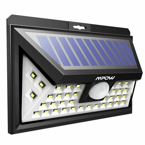 Lampa solarna 40 LED czujnik ruchu MPOW widok z przodu