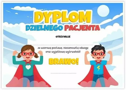 LearnHow – dyplom A4 dzielnego pacjenta dla dzieci, 10 sztuk