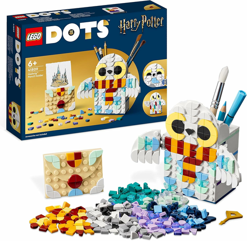 LEGO DOTS 41809 – pojemnik na długopisy Hedwiga, Harry Potter, od 6 lat