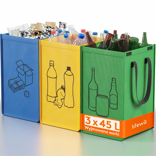 Lifewit System segregacji odpadow 3x45 L - kosze do kuchni