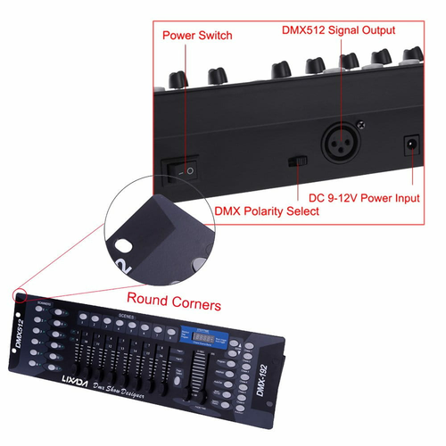 j*n様 DMXコントローラー Kontroler do oświetlenia scenicznego DMX Lixada JM-C08 192