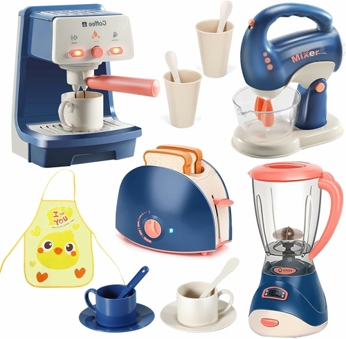 LOVE LIFE zestaw małego AGD dla dzieci – ekspres, blender, mikser i toster
