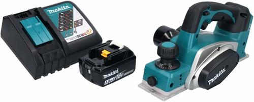 Makita DKP180 18 V LXT – strug akumulatorowy 82 mm z akumulatorem 5,0 Ah i ładowarką DC18RC