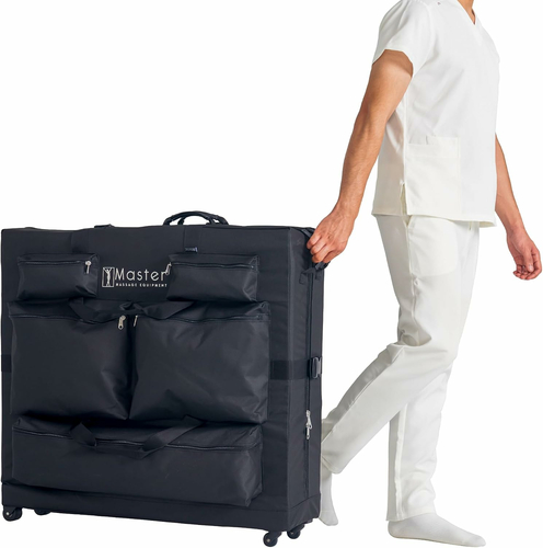 Master Massage torba transportowa na kółkach do leżanki do masażu, czarna