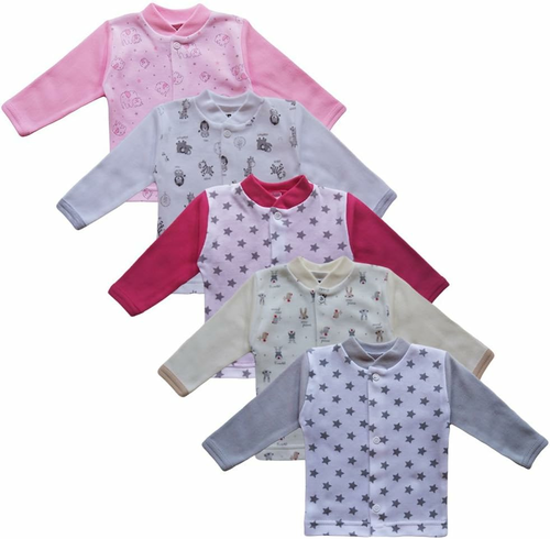 MEA BABY kaftaniki niemowlęce bawełniane 5 szt. – dla dziewczynki, rozmiar 62