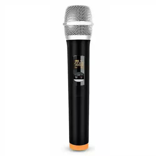 Mikrofon bezprzewodowym do wzmacniacza karaoke UHF AUX pom. widok z przodu