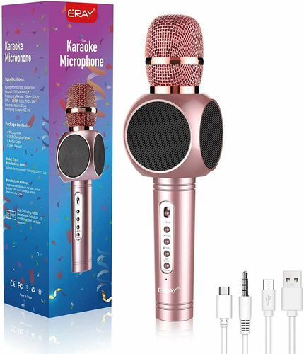 Mikrofon Bluetooth do karaoke ERAY widok z przodu