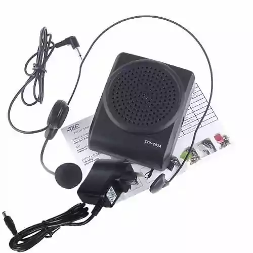 Mikrofon Megafon ANDOER Zmieniacz głosu SXD-205A widok z ładowarką