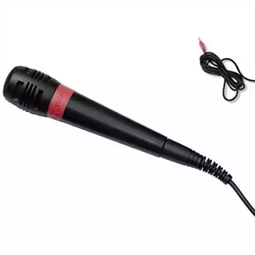 Mikrofon pojemnościowy do konsoli Sony PS2 PS3 Singstar czerwony widok z przodu