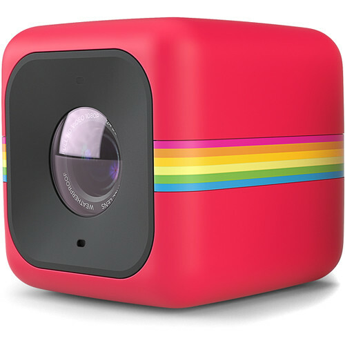 Mini kamera sportowa Polaroid Cube+ QHD 1440P WiFi czerwona widok z przodu