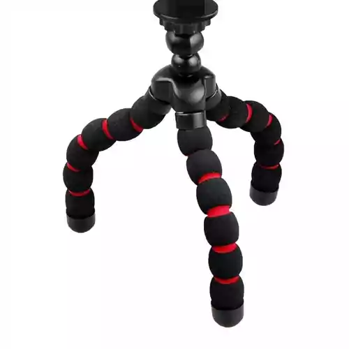 Mini tripod elastyczny statyw do kamerki telefonu Armor-X czarny czerwony widok z przodu
