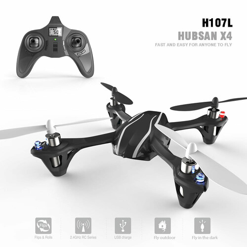 Multicopter Dron HUBSAN X4 H107L Kamera Czarno-biały widok opakowania
