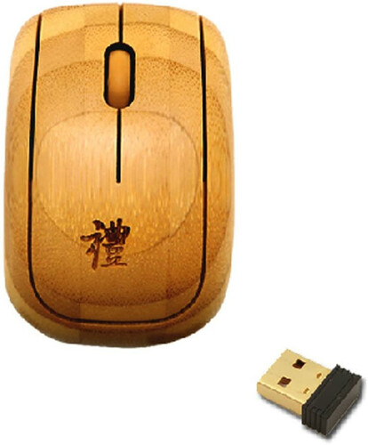 Mysz przewodowa optyczna Bamboo PC 2.4G z drewna widok z góry