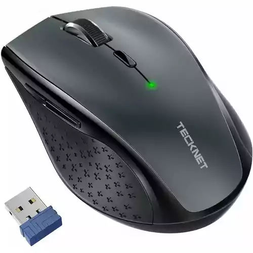 Myszka mysz bezprzewodowa ergonomiczna TeckNet M002 USB widok z przodu