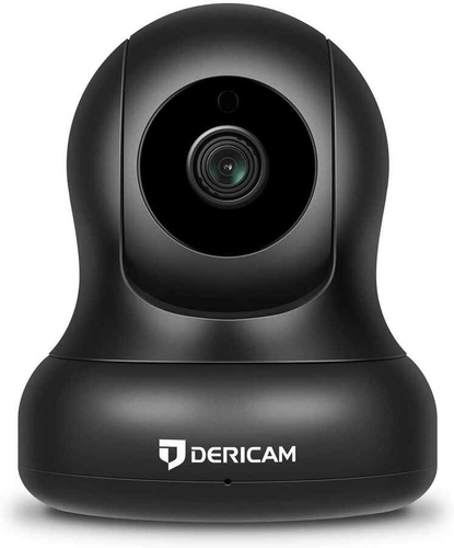 Niania elektroniczna IP Dericam P2 1080P WiFi FHD czarna widok z przodu.