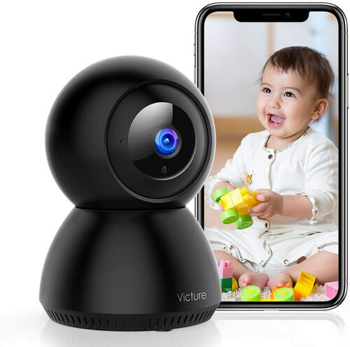 Niania elektroniczna IP Victure SC210 1080P FHD WiFi 4G czarna widok z przodu