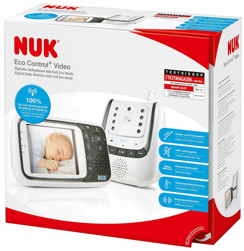 Niania elektroniczna wideo IP NUK Eco Control+ widok w kartonie