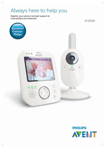 Niania elektroniczna wideo IP Philips Avent SCD630 3,5" widok z boku