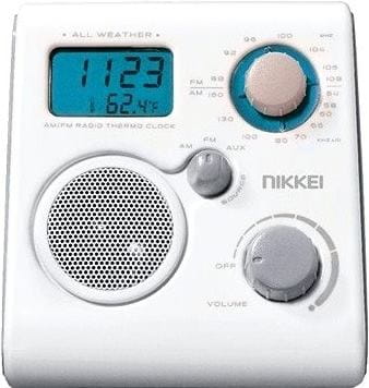 Nikkei NWP10WE przenośne radio łazienkowe odporne na wilgoć widok z przodu