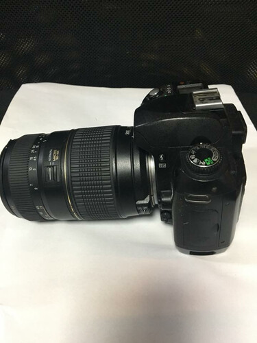 Nikon D70 + obiektyw Tamton AF70-300mm używany stan dobry widok z boku