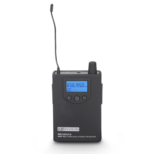 Odbiornik do dousznego systemu monitorowania LD Systems LDMEI100G2 MEI 100 G2 BPR B6 widok z przodu.