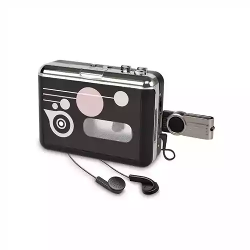 Odtwarzacz kasetowy Rybozen przenośny rejestrator kasetowy MP3 USB widok z przodu.