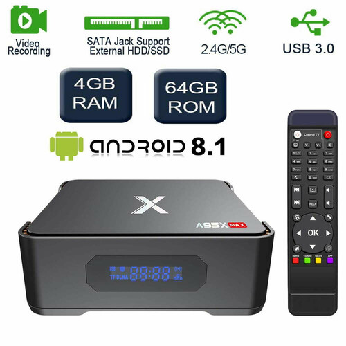 Odtwarzacz multimedialny tuner TV box A95X Max Android 8.1 4/64GB  widok zastosowania