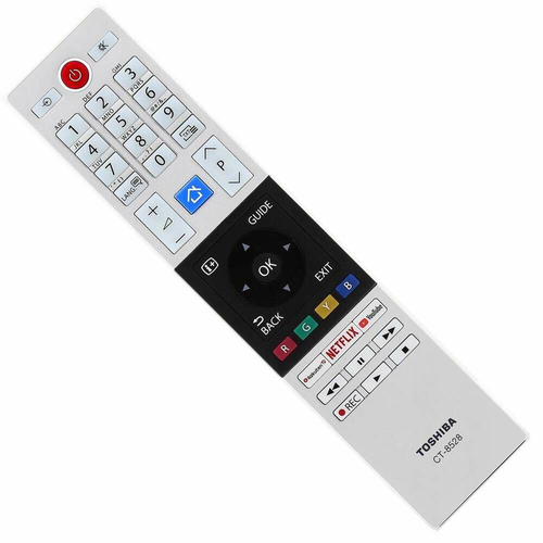 Oryginalny pilot Toshiba CT-8528 Smart TV Netflix widok z góry