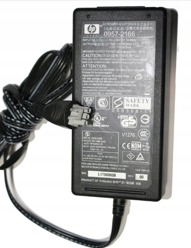 Oryginalny zasilacz do drukarki HP 0957-2166 32V 940mA 16V 625mA 40W widok z przodu.