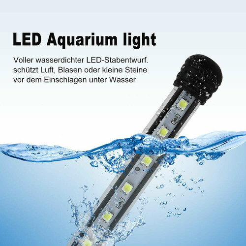 Oświetlenie akwarium LED pilot RGB 48cm świetlówka widok w wodzie