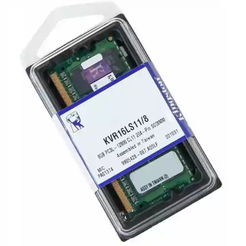 Pamięć RAM Kingston DDR3 8GB 1600 MHz CL 11 KVR16LS11/8 widok z przodu