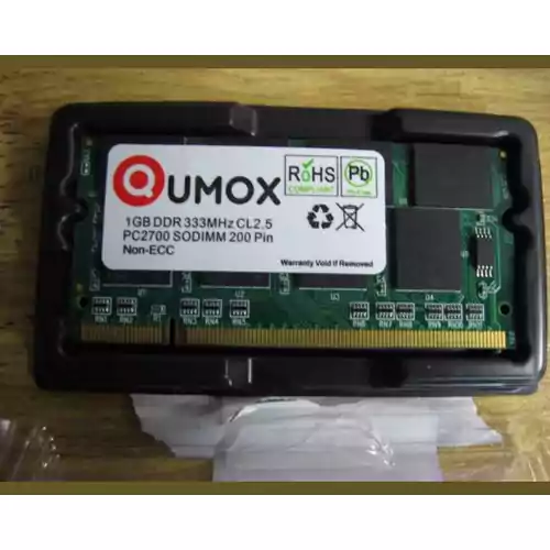 Pamięć ram Qumox 1GB 333MHz CL2.5 widok z przodu