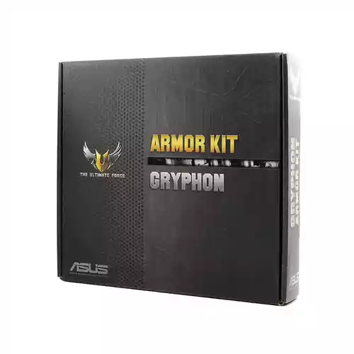 Pancerz płyty głownej Asus Gryphon Armor Kit Sabertooth mATX dla LGA 1150 widok z przodu.