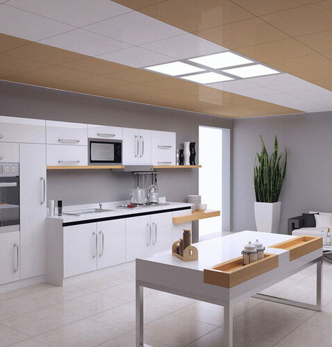 Panel LED 12W plafon oprawa sufitowa lampa kwadrat widok w kuchni