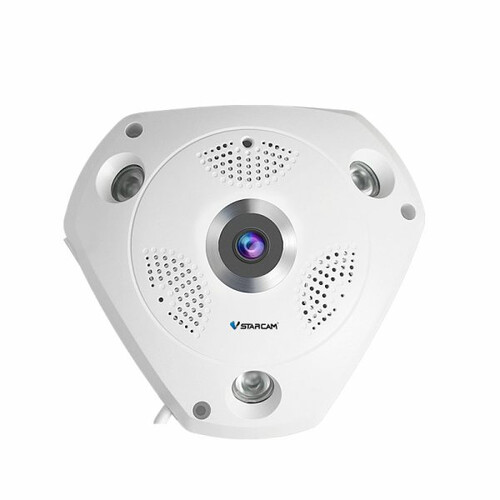 Panoramiczna kamera bezpieczeństwa noktowizyjnego VStarcam C61S Full HD 360° widok z przodu.
