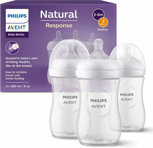 Philips Avent Natural Response SCY903/03 – 3 butelki 260 ml, białe