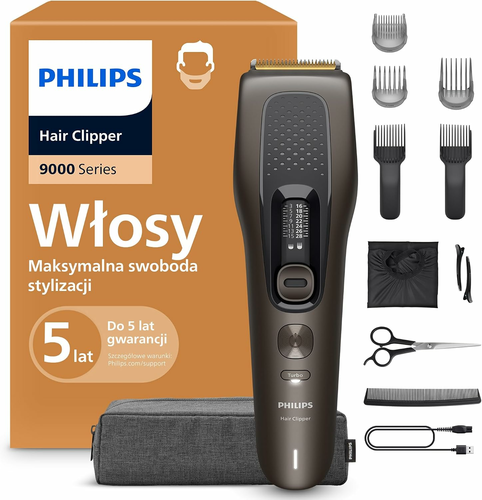 Philips Seria 9000 HC9721/15 – maszynka do strzyżenia z zestawem barberskim