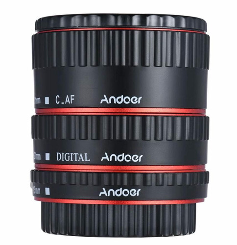 Pierścienie pośrednie adapter do Canon EOS EF EF-S 60D 7D 5D II 550D AF RED widok z przodu