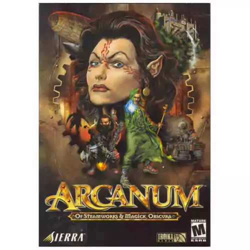 Płyta kompakotwa gra Arcanum Of Steamworks and Magick Obscura CD-ROM widok z przodu.