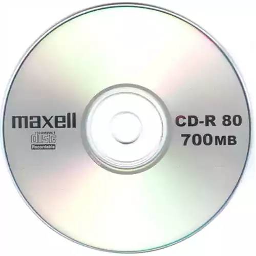 Płyta kompaktowa Maxell CD-R 80 700mb CD widok z przodu.