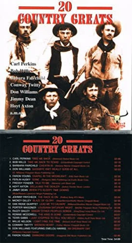 Płyta kompaktowa muzyka 20 Country Greats 12 Carl Perkins CD widok z przodu.